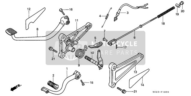 Honda CM125C 1992 Change Pedal/Brake Pedal for a 1992 Honda CM125C